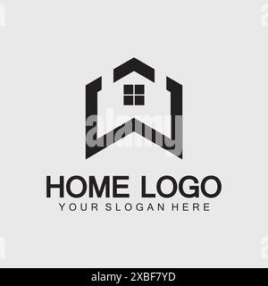 Startseite Logo Symbol Vektor Illustration Design template.Home und Haus Logo Design Vektor, Logo, Architektur und Gebäude, Design-Eigenschaft, zu Hause bleiben Stock Vektor