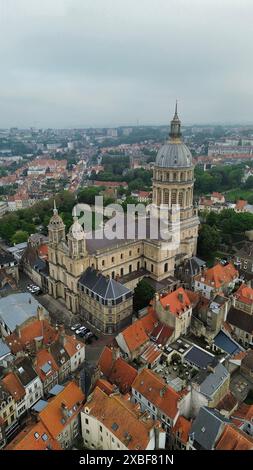 Drohnenfoto Boulogne-sur-Mer Basilika Frankreich europa Stockfoto