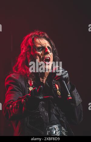 Aarhus, Dänemark. Juni 2024. Die US-amerikanische Sängerin Alice Cooper gibt ein Live-Konzert im Musikhuset in Aarhus. (Foto: Gonzales Photo/Alamy Live News Stockfoto