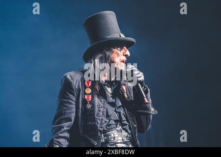 Aarhus, Dänemark. Juni 2024. Die US-amerikanische Sängerin Alice Cooper gibt ein Live-Konzert im Musikhuset in Aarhus. (Foto: Gonzales Photo/Alamy Live News Stockfoto