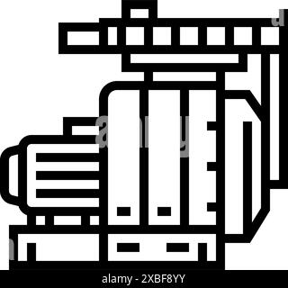 Drücken von Holz Pellets Linie Symbol Vektor Illustration Stock Vektor