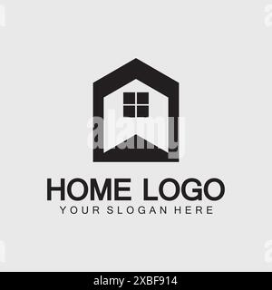 Startseite Logo Symbol Vektor Illustration Design template.Home und Haus Logo Design Vektor, Logo, Architektur und Gebäude, Design-Eigenschaft, zu Hause bleiben Stock Vektor
