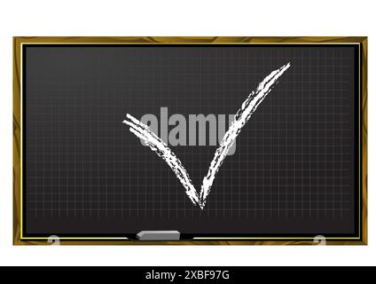 Häkchen auf Tafel isoliert auf weißem Hintergrund Stock Vektor
