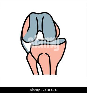Symbol für die Farbe der Knielinie. Schild für Hausverletzungen für Webseite, mobile App, Taste, Logo. Schaltfläche Vektorisoliert. Bearbeitbare Kontur. Stock Vektor