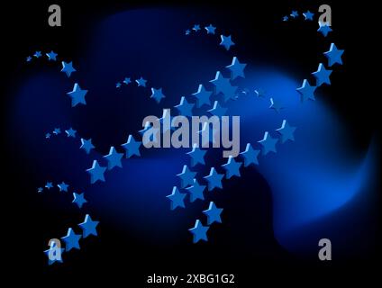 Abstrakte Sterne auf blauer Hintergrund-Vektorillustration Stock Vektor