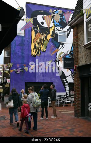 Wandgemälde, The Lanes, Brighton, England *** Wandgemälde, The Lanes, Brighton, England Stockfoto