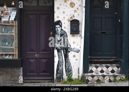 Graffiti von David Bowie, North Laine, Brighton, England Stockfoto