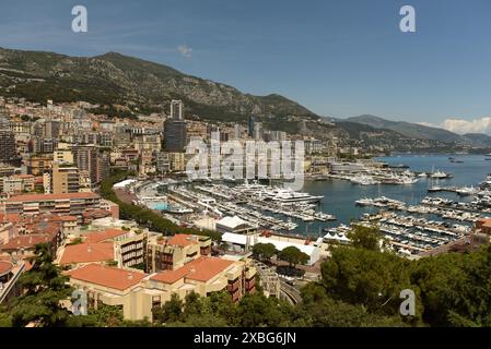 Stadtbild von Monaco. Hafen von Monaco Stockfoto