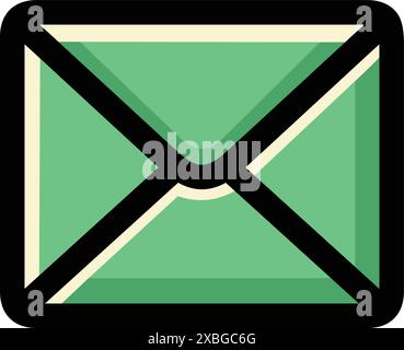 Grüner Umschlag, Brief oder E-Mail-Symbol Stock Vektor