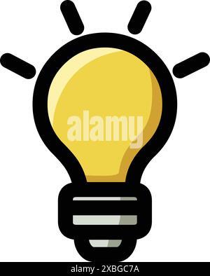 Niedliches Symbol einer Glühbirne Stock Vektor