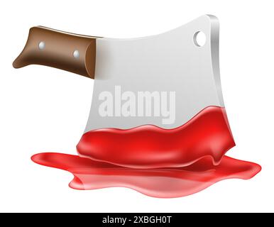 Metzger Chef Messer zum Schneiden von Fleisch Vektor Illustration isoliert auf weißem Hintergrund Stock Vektor