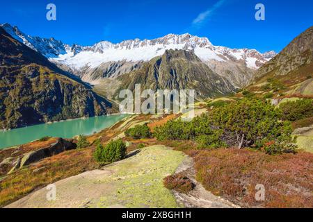 Geographie / Reise, Schweiz, Dammastock, 3630m, Goescheneralpsee (See), URI, NO-EXCLUSIVE-USE FÜR FALTKARTEN-GRUSSKARTEN-POSTKARTEN-USE Stockfoto