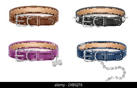 Hundelederkragen Vektor-Illustration isoliert auf weißem Hintergrund Stock Vektor