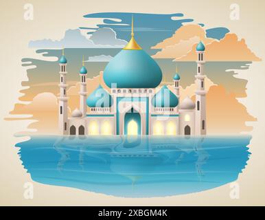 islamische Moschee muslime für Gebete Stock Vektor Illustration Stock Vektor