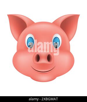 Schweine-Schnauze-Emoji-Aufkleber-Vektor-Illustration isoliert auf weißem Hintergrund Stock Vektor