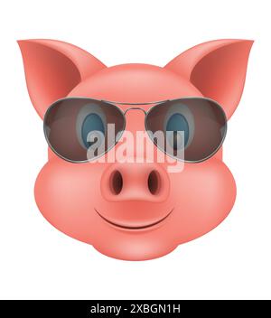 Schweine-Schnauze-Emoji-Aufkleber-Vektor-Illustration isoliert auf weißem Hintergrund Stock Vektor