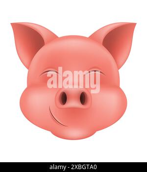 Schweine-Schnauze-Emoji-Aufkleber-Vektor-Illustration isoliert auf weißem Hintergrund Stock Vektor