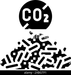 CO2-neutrale Holz Pellets Glyphe Symbol Vektor Illustration Stock Vektor