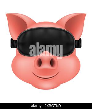 Schweine-Schnauze-Emoji-Aufkleber-Vektor-Illustration isoliert auf weißem Hintergrund Stock Vektor