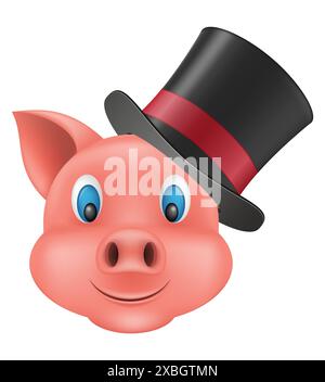 Schweine-Schnauze-Emoji-Aufkleber-Vektor-Illustration isoliert auf weißem Hintergrund Stock Vektor