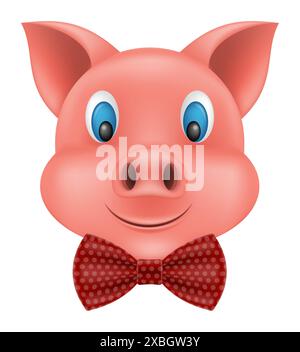 Schweine-Schnauze-Emoji-Aufkleber-Vektor-Illustration isoliert auf weißem Hintergrund Stock Vektor