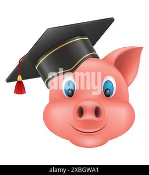 Schweine-Schnauze-Emoji-Aufkleber-Vektor-Illustration isoliert auf weißem Hintergrund Stock Vektor