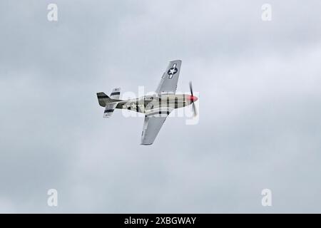 P-51 Mustang, RAF Cosford Airshow, Midlands, Vereinigtes Königreich, 9. Mai 2024 Stockfoto