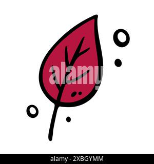 Handgezeichnetes Herbstblatt. Vektorillustration im Doodle-Stil. Stock Vektor
