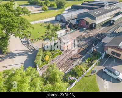 Aus der Vogelperspektive des tenterden Town Railway Station an der kent und der East sussex Railway Line kent Stockfoto