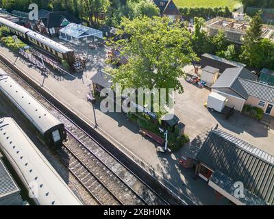 Aus der Vogelperspektive des Bahnhofs tenterden an der Eisenbahnlinie kent und East sussex kent Stockfoto