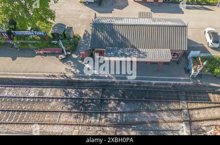 Aus der Vogelperspektive des Bahnhofs tenterden an der Eisenbahnlinie kent und East sussex kent Stockfoto