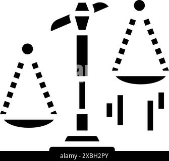 Skaliert Kippvorgang zugunsten des Fortschritts der Glyphe Symbol Vektor-Illustration Stock Vektor