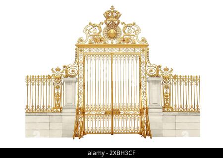 Isolierte Golden Gates auf Schloss Versailles. Frankreich. Stockfoto