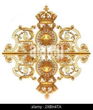 Isolierte Golden Gates auf Schloss Versailles. Frankreich. Stockfoto