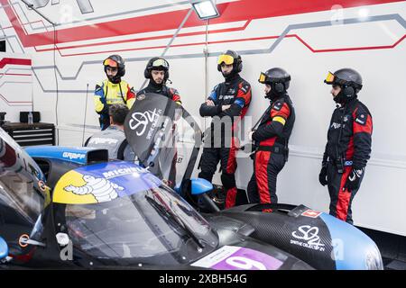 09 ROSSI Louis (fra), HAOWEN Luo (CHN), Graff, Ligier JS P320 - Nissan, LMP3, #09, Action während der Straße nach Le Mans 2024, 3. Runde des Michelin Le Mans Cup 2024, auf dem Circuit des 24 Heures du Mans, vom 12. Bis 15. Juni 2024 in Le Mans, Frankreich Stockfoto