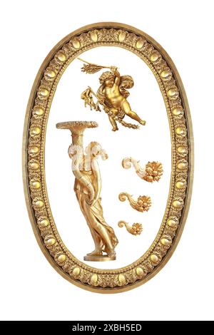 Isolierte goldenen Details zum Schloss von Versailles. Frankreich. Stockfoto