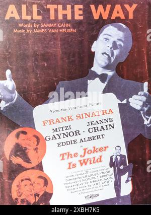 Viersen, Deutschland - 9. Mai. 2024: Das Poster des Jokers ist ein Wildfilm mit Frank Sinatra und Mitzi Gaynor aus dem Jahr 1957 Stockfoto