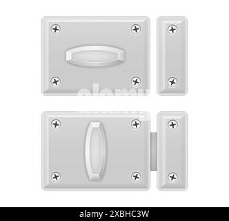 Metallverriegelung zum Schließen von Türen Vektorillustration isoliert auf weißem Hintergrund Stockfoto