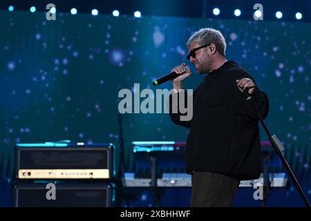 Rom, Italien. Mai 2024. Gazzelle tritt während der TIM Summer Hits am 11. Juni 2024 auf der Piazza del Popolo in Rom auf. (Foto: Domenico Cippitelli/NurPhoto) Credit: NurPhoto SRL/Alamy Live News Stockfoto