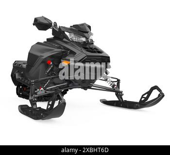 Schwarzes Schneemobil Isoliert Stockfoto