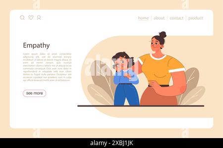 Webbanner oder Landing-Page von Patience. Ruhiger Mensch, der Gleichgewicht findet. Geistige oder emotionale Stärke, psychologische Selbstkontrolle. Starke Entschlossenheit zum Ziel. Illustration des flachen Vektors Stock Vektor