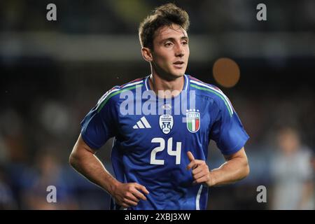 Empoli, Italien. Juni 2024. Italiens Andrea Cambiaso sieht beim Freundschaftsspiel 2024 zwischen Italien und Bosnien und Herzegowina im Carlo Castellani Stadion - Sport, Fußball - Empoli, Italien - Sonntag, 8. Juni 2024 (Foto: Massimo Paolone/LaPresse) Credit: LaPresse/Alamy Live News Stockfoto