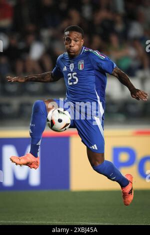 Empoli, Italien. Juni 2024. Italiens Michael Folorunsho in Aktion während des Freundschaftsspiels 2024 zwischen Italien und Bosnien und Herzegowina im Carlo Castellani Stadion - Sport, Fußball - Empoli, Italien - Sonntag, 8. Juni 2024 (Foto: Massimo Paolone/LaPresse) Credit: LaPresse/Alamy Live News Stockfoto