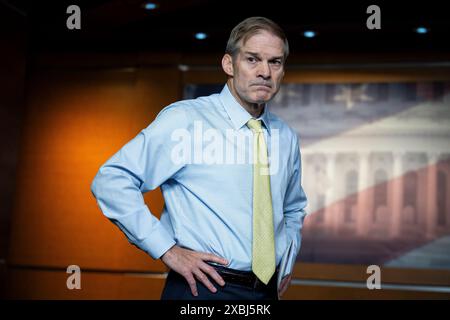 Washington, USA. Juni 2024. Vertreter Jim Jordan (R-OH) während einer Pressekonferenz im US-Kapitol in Washington, DC, am Mittwoch, den 12. Juni, 2024. (Graeme Sloan/SIPA USA) Credit: SIPA USA/Alamy Live News Stockfoto