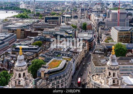 Blick auf den Westen von London von der St Paul's Cathedral, London, Großbritannien. Stockfoto