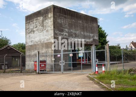 Wassertank in der Overton Lane, King's Lynn in brutalistischer Architektur Stockfoto