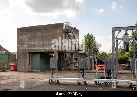 Wassertank in der Overton Lane, King's Lynn in brutalistischer Architektur Stockfoto