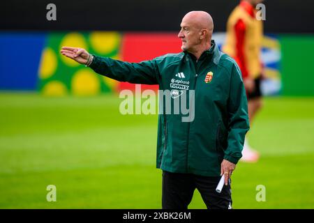 Weiler Simmerberg, Deutschland. Juni 2024. Fußball, Vorbereitung auf die UEFA Euro 2024, Training Ungarn, Trainer Marco Rossi leitet das Training der ungarischen Nationalmannschaft. Quelle: Tom Weller/dpa/Alamy Live News Stockfoto