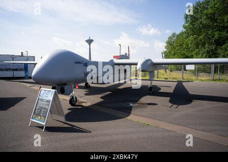 Das unbemannte Luftfahrzeug Reconnaissance Medium-Altitude IAI Eitan („steadfast“), auch bekannt als Heron TP Stockfoto