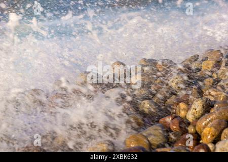 Hafen Valldemossa, Kiesstrand, Mallorca. Balearen, Spanien Stockfoto